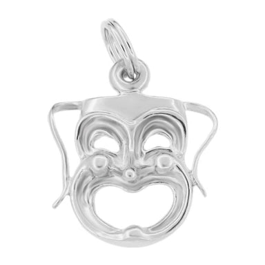 1960's Thalia Muse Comedy Mask Charm in 14 Karat Gold - alternate view