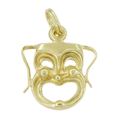1960's Thalia Muse Comedy Mask Charm in 14 Karat Gold