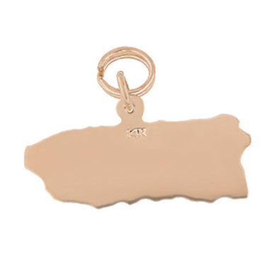 14K Rose Gold Puerto Rico Map Charm - Solid Gold - alternate view