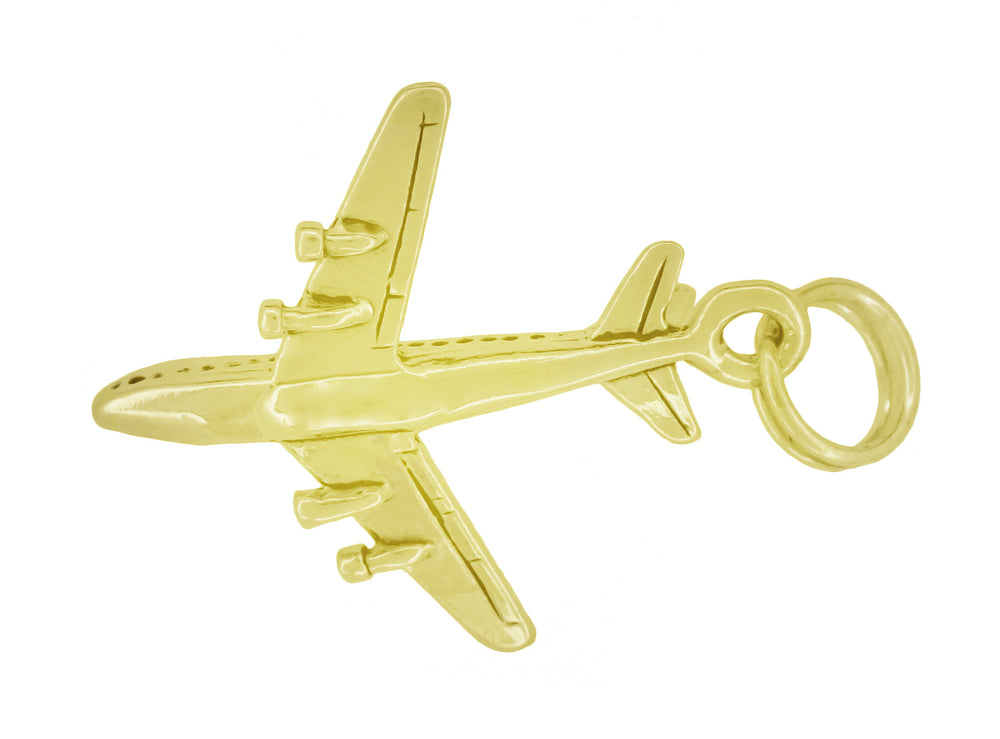1960's 747 Jet Airplane Charm in 14 Karat Gold - Item: C348 - Image: 5
