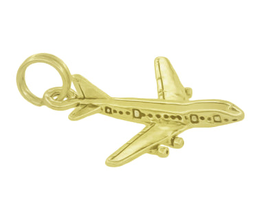 1960's 747 Jet Airplane Charm in 14 Karat Gold