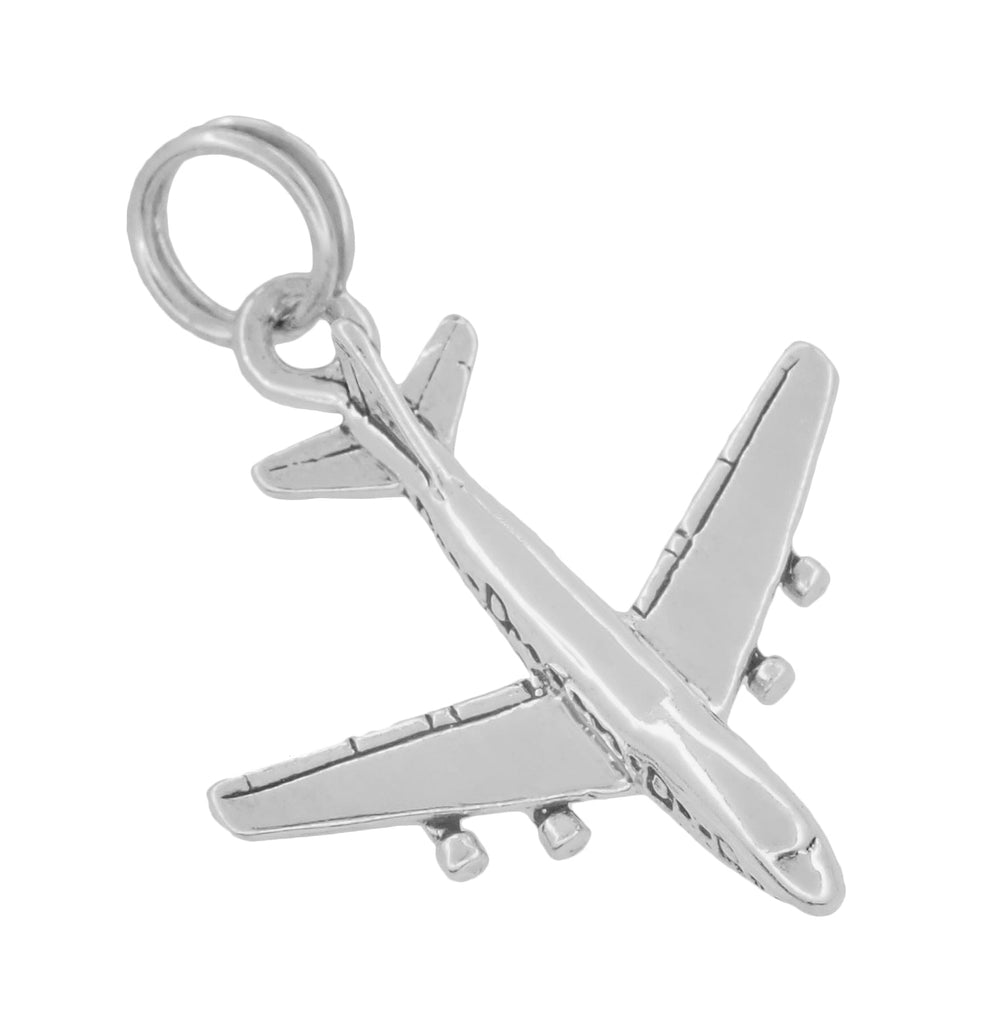 1960's 747 Jet Airplane Charm in 14 Karat Gold - Item: C348 - Image: 4