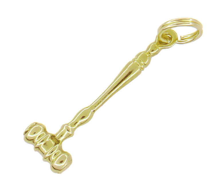 Judge's Gavel Charm in 14 Karat Yellow or White Gold