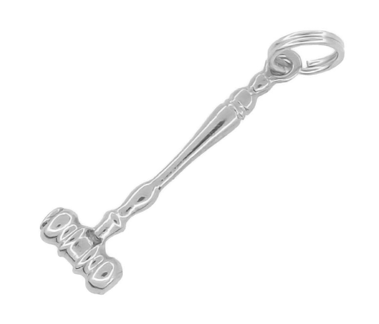 Judge's Gavel Charm in 14 Karat Yellow or White Gold - Item: C363 - Image: 2