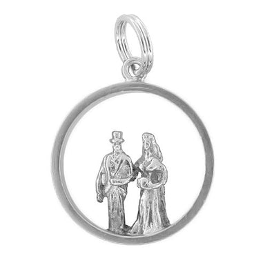 Bridegroom and Bride Wedding Charm in 14 Karat Gold - alternate view