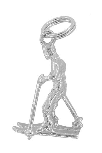 Alpine Skier Charm in 14 Karat Gold - alternate view