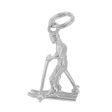 Alpine Skier Charm in 14 Karat Gold - alternate view