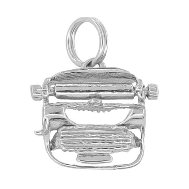 1950's Movable Typewriter Charm Pendant in 14 Karat Gold - alternate view