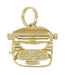 Movable Typewriter Charm - Yellow Gold - 1950s Manual Typewriter Pendant