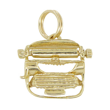 1950's Movable Typewriter Charm Pendant in 14 Karat Gold