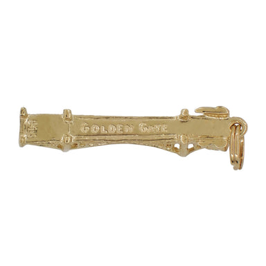 1970's Vintage Golden Gate Bridge Pendant Charm in 14 Karat Yellow Gold - alternate view