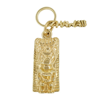 Vintage Hawaiian Ku Tiki Charm in 14 Karat Yellow Gold