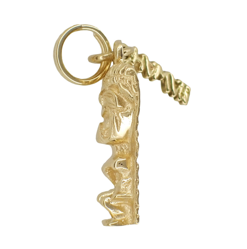 Vintage Hawaiian Ku Tiki Charm in 14 Karat Yellow Gold - Item: C442 - Image: 2