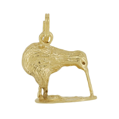 Kiwi Bird Charm in 14 Karat Gold - 1960's Vintage Design in Yellow or White Gold