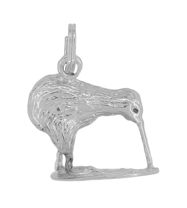 Kiwi Bird Charm in 14 Karat Gold - 1960's Vintage Design in Yellow or White Gold - alternate view