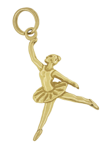 Graceful Arabesque Ballerina Charm in 14 Karat Gold