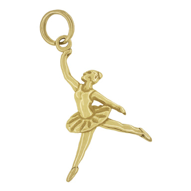 Graceful Arabesque Ballerina Charm in 14 Karat Gold