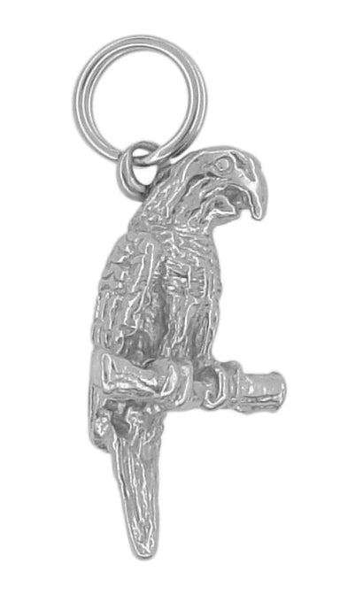 Parrot Charm in 14 Karat Gold - Polly on a Perch Pendant - alternate view