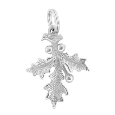Christmas Holly and Berries Pendant in 14 Karat Gold - alternate view