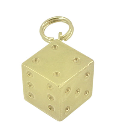 Vintage Lucky Dice Charm in 14 Karat Yellow Gold