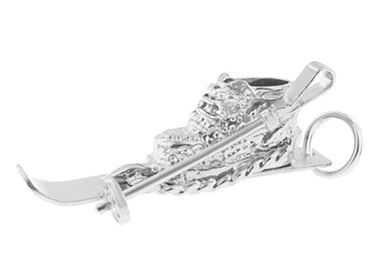 Old Fashioned Vintage Ski Boot Charm in 14 Karat Gold - Yellow Gold or White Gold - alternate view
