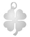 Solid 14K White Gold Four Leaf Clover Pendant Charm with Engravable High Polish Finish - C539W