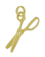 Vintage Style Articulating Scissors Charm Pendant in 14K Yellow Gold or White Gold