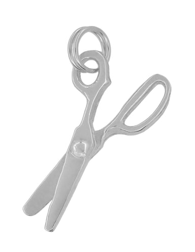 Vintage Style Articulating Scissors Charm Pendant in 14K Yellow Gold or White Gold - alternate view