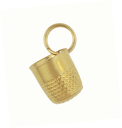 Little Vintage Thimble Charm in 14 Karat Yellow or White Gold - Item: C646 - Image: 3