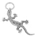 White Gold Gecko Charm - Vintage Lizard Pendant Circa 1970s Bottom Detail - C758W