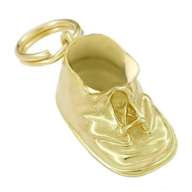 Baby Shoe Charm in 14 Karat Yellow or White Gold - 1950s Vintage Design