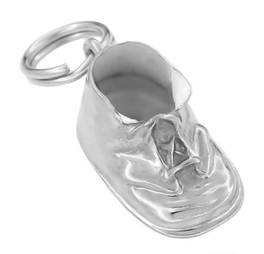 Baby Shoe Charm in 14 Karat Yellow or White Gold - 1950s Vintage Design - alternate view