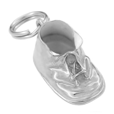 Baby Shoe Charm in 14 Karat Yellow or White Gold - 1950s Vintage Design - alternate view