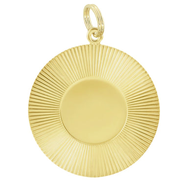 1970's Engravable Medallion Circle Pendant in 14 Karat Yellow Gold or White Gold