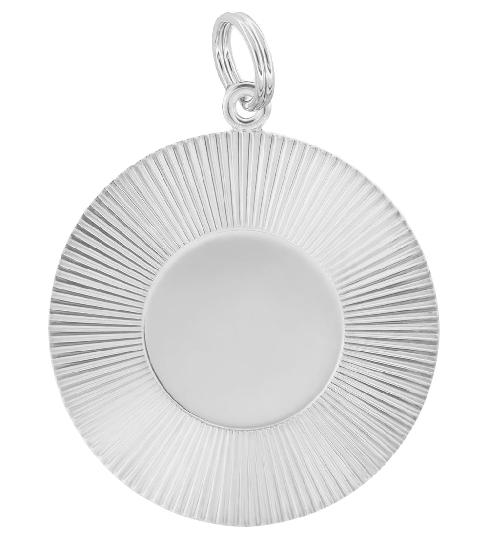 1970's Engravable Medallion Circle Pendant in 14 Karat Yellow Gold or White Gold - Item: C798 - Image: 2