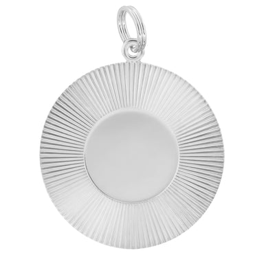 1970's Engravable Medallion Circle Pendant in 14 Karat Yellow Gold or White Gold - alternate view