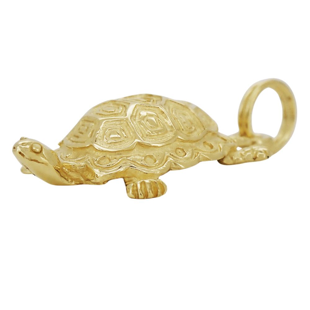 Turtle Charm Pendant in 14 Karat Yellow Gold