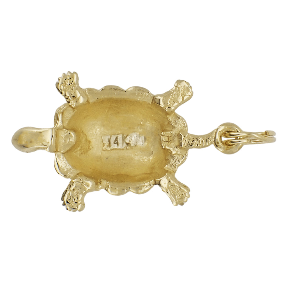 Turtle Charm Pendant in 14 Karat Yellow Gold - Item: C802 - Image: 4