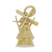 Vintage Dutch Windmill Charm with Movable Blades in 14 Karat Yellow Gold