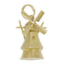 Vintage Dutch Windmill Charm with Movable Blades in 14 Karat Yellow Gold