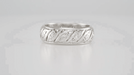 Chaplin 1950's Mid Century Filigree Antique Scrolls & Diamonds Platinum Wide Wedding Band - Size 6 1/2