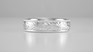 Comfort Fit 6mm Wide Art Deco Millgrain Edge Hand Engraved Wheat Antique Style Wedding Ring in White Gold
