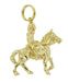 Vintage Cowboy on a Horse Charm Pendant in 14 Karat Yellow Gold C151