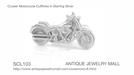 Cruiser Motorcycle Cufflinks in Sterling Silver