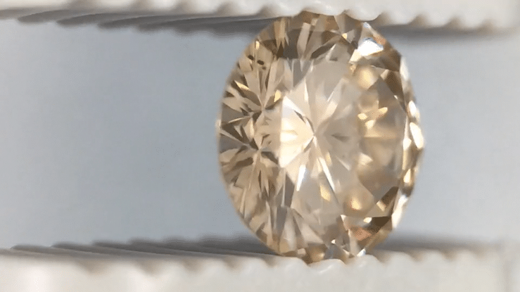 0.43 Carat Natural Cappuccino Color Fancy Loose Light Brown Diamond | Round Brilliant VS2 Clarity - Item: D260 - Image: 3