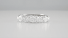 Danielson Filigree Diamond Art Deco Vintage Platinum Wedding Band - Size 9 1/2
