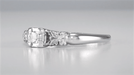 Davis Art Deco Filigree Illusion Vintage Diamond Engagement Ring in 14 Karat White Gold