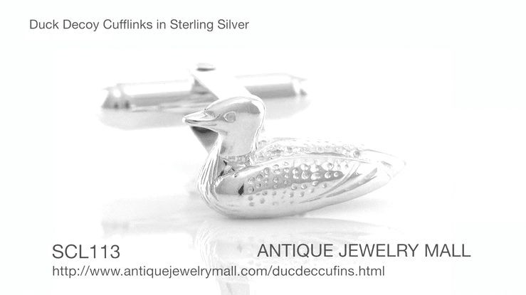 Duck Decoy Cufflinks in Sterling Silver - Item: SCL113 - Image: 4
