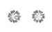 1960's Buttercup Stud Diamond Earrings in 14 Karat White Gold