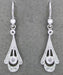 1920s Art Deco 18K White Gold Vintage Diamond Drop Earrings - E122